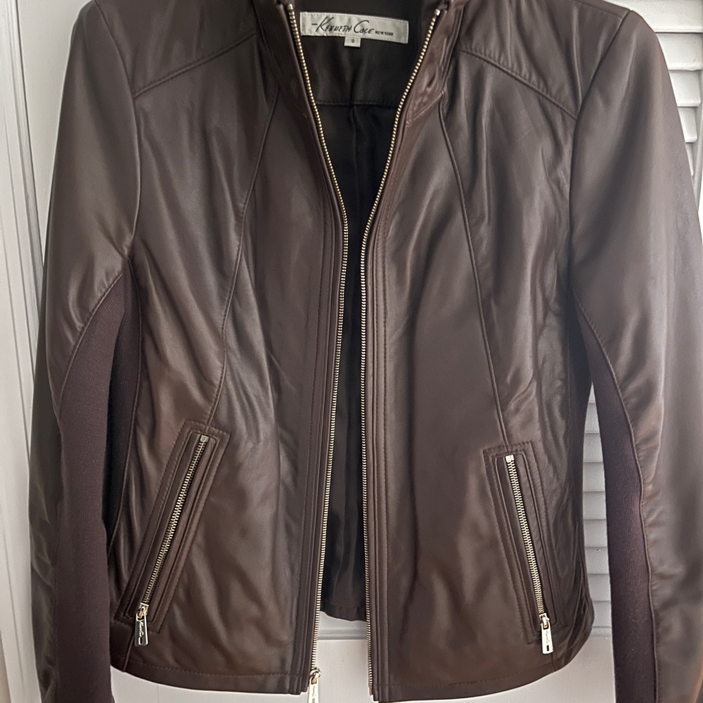 Kenneth Cole Dark Brown Leather Jacket